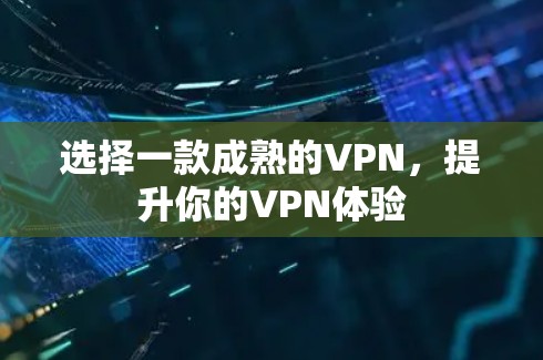 选择一款成熟的VPN，提升你的VPN体验