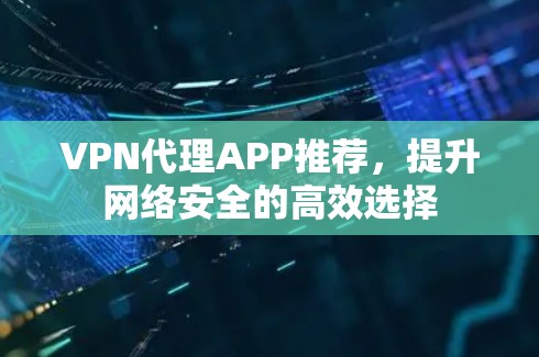 VPN代理APP推荐，提升网络安全的高效选择